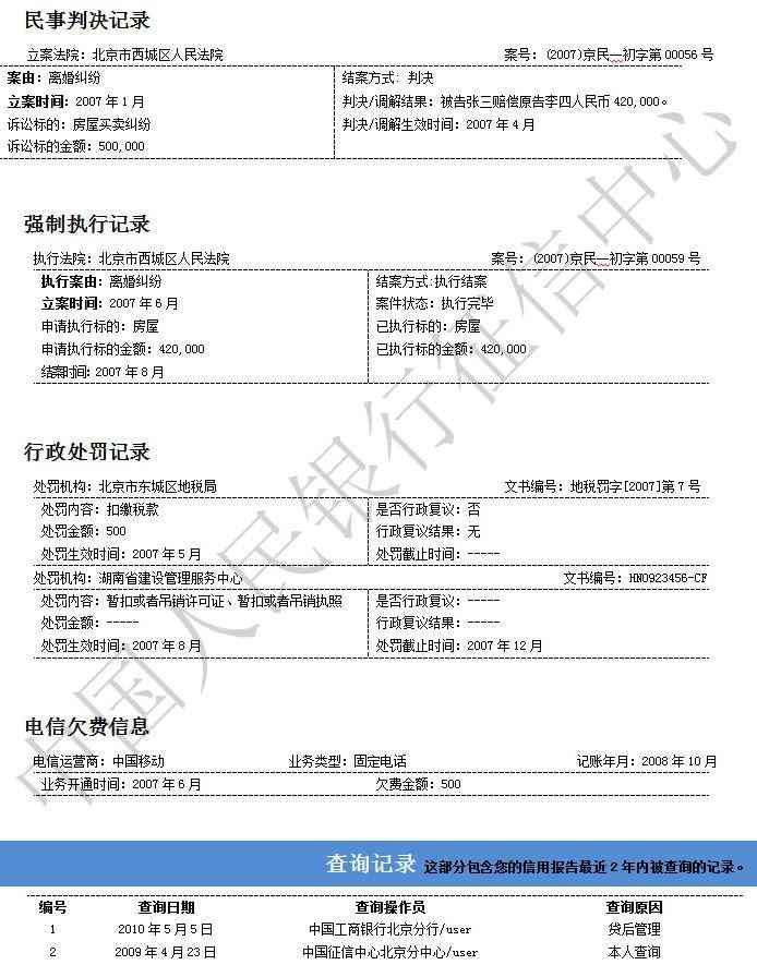 个人征信报告是什么样子（最新的简版征信样式：个人网查征信你见过么？）(图3)