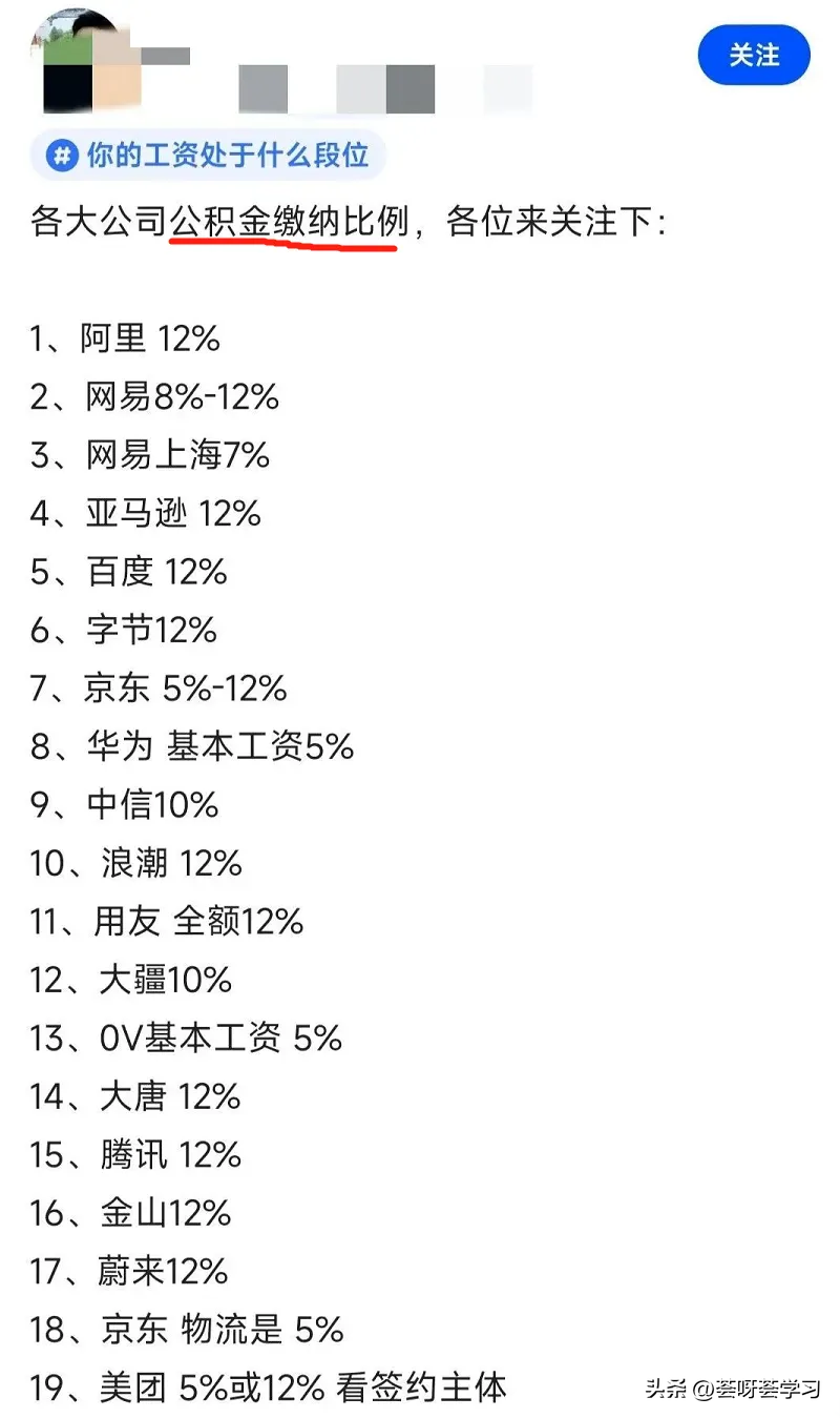 公积金比例一般都是多少（各大公司公积金缴纳比例是多少？快来看看吧！）(图2)