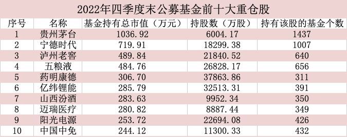 基金板块有哪些股票可以买（公募基金十大重仓股出炉！新入药明康德、阳光电源、中国中免，资金扎堆“喝酒吃药”）(图2)